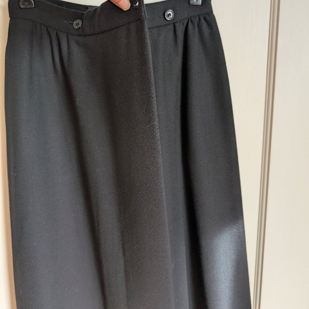 VTG Adolfo Sport wool crepe black skirt - Picture 10 of 17